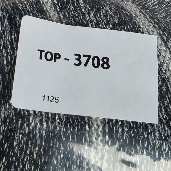 Vanity M Gray White Striped Soft Knit Long Sleeve Top - Picture 6 of 6